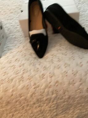 Hush puppies Black Women's Pointed Toe Slip-On Flats - Elegant Everyday Loafers